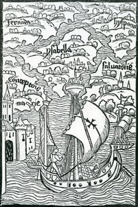 Map opisując wyspy Salvador, Espanola, Fernanda, Izabeli i Poczęcia, 1493